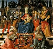 GHIRLANDAIO, Domenico Madonna and Child Enthroned with Saints Sweden oil painting artist